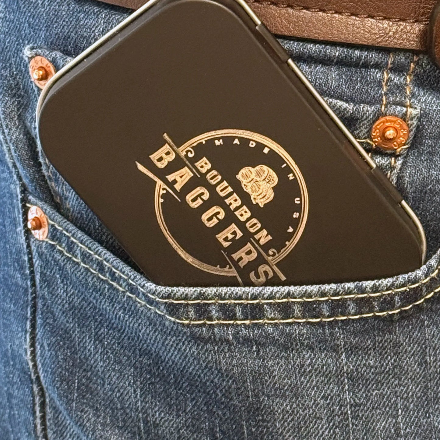 Bourbon Baggers Matte Black Premium Pocket Tin